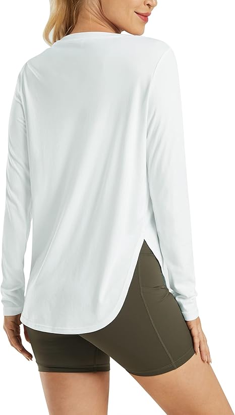Women's UV Shirts Long Sleeve Workout Sun Shirt Outdoor Gym Hiking Tops Quick Dry Lightweight - Image 2