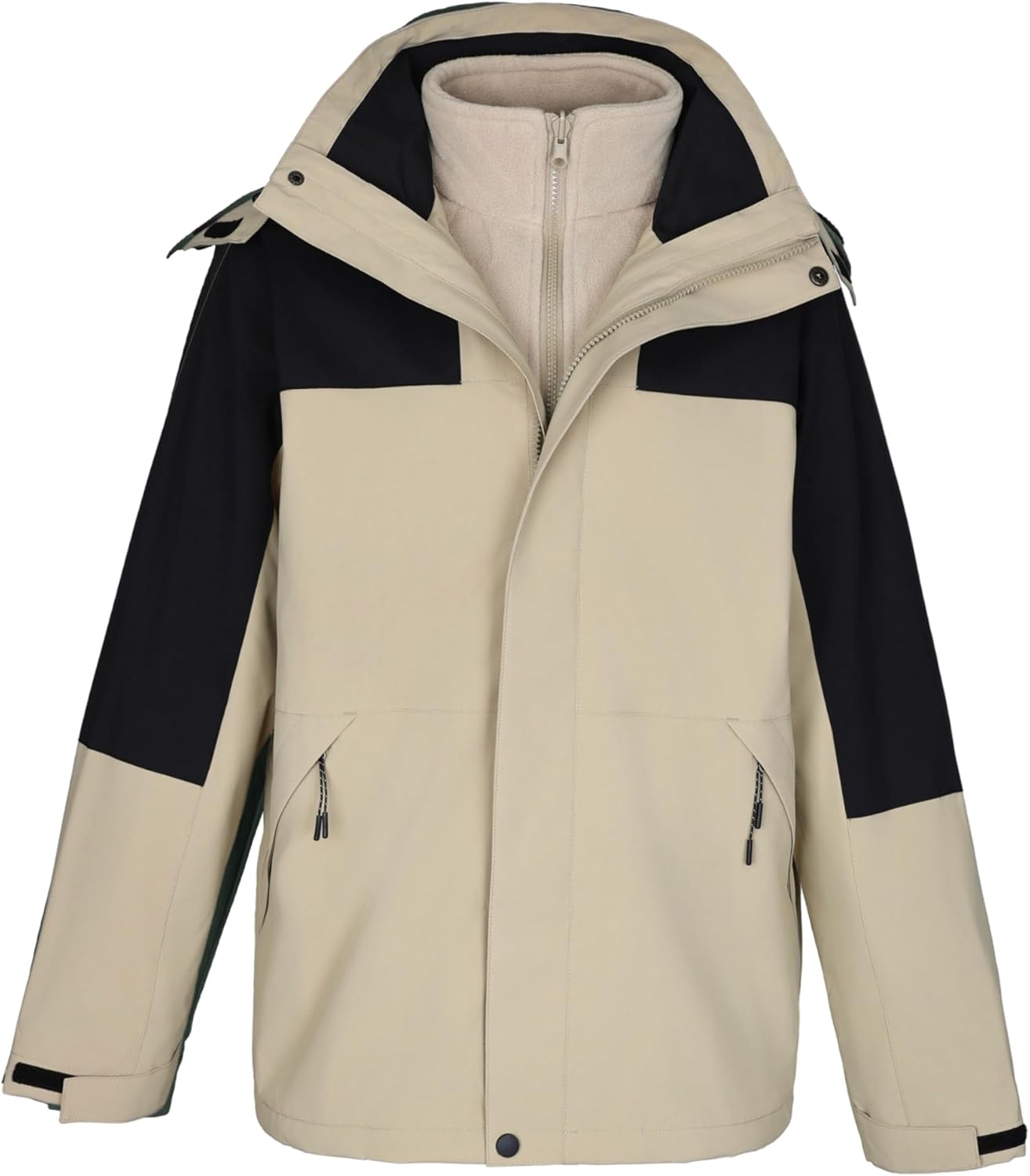 Women's Hooded Winter Ski Jacket 3 in 1 Waterproof Warm Coat Fleece Mountain Hiking Windbreaker