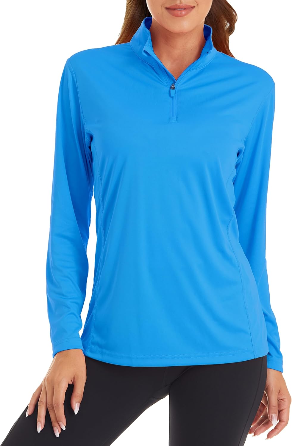 Long Sleeve Shirts for Women T-Shirts Sun Protection Shirts 1/4 Zip Quick Dry Pullover Athletic - Image 2