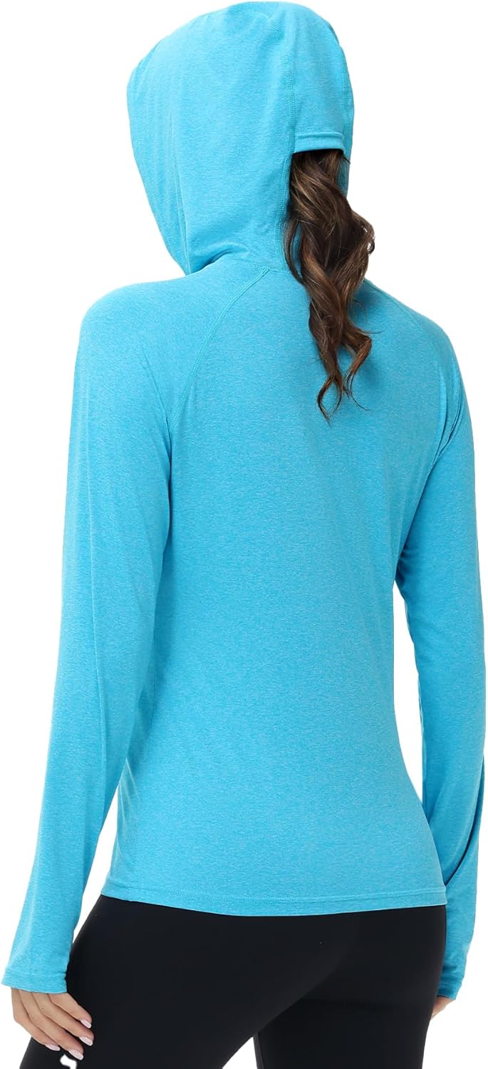 Womens Long Sleeve Rash Guard, Lightweight UV Sun Protection Shirts, Hiking Outdoor Running Fishing Clothing - Image 2